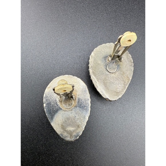 Vintage Tibetan Necklace‎ Earrings Set Green Orange Silver Tone Clip Ons 18" - Picture 13 of 16